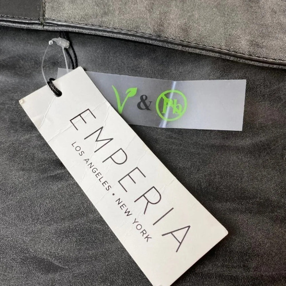 Emperia Black &  Grey Vegan Leather Envelope Clutch - Picture 10 of 10